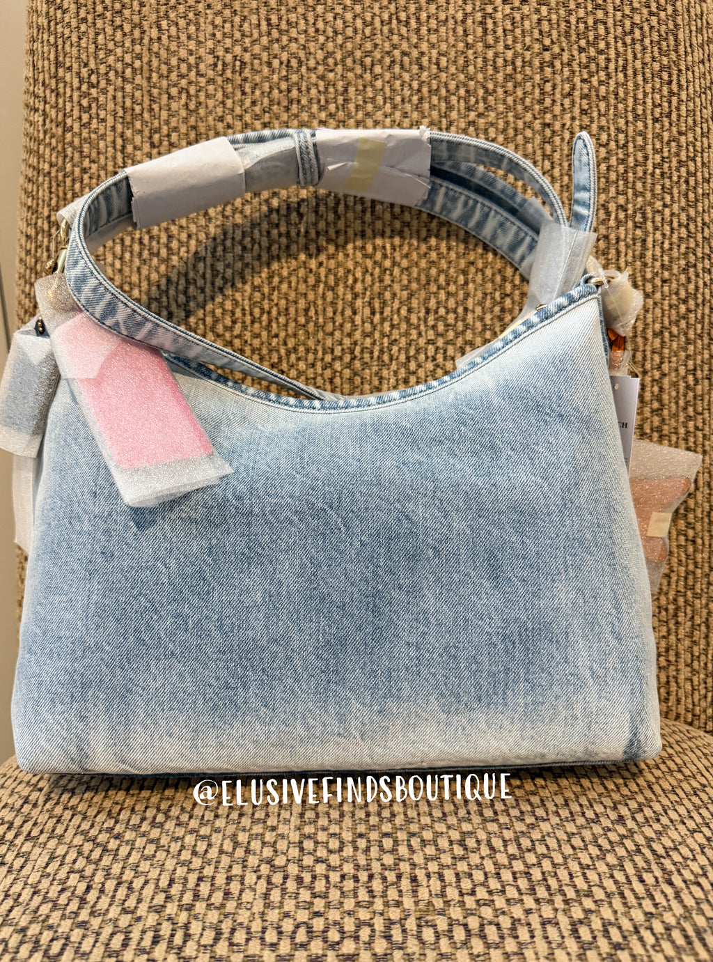 Coach Laurel Shoulder Bag In Loved Denim With Charms