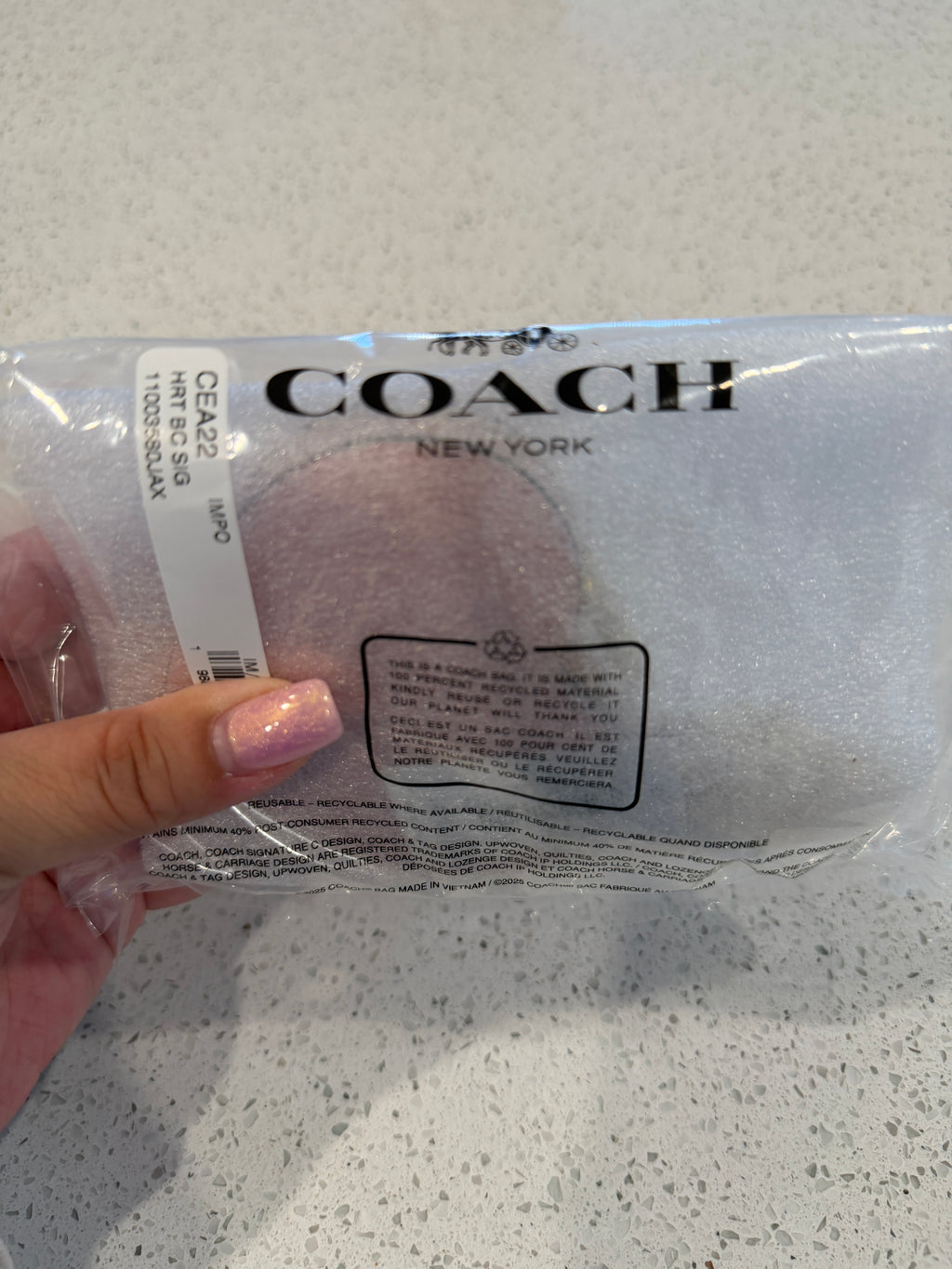 Coach Powder Pink clip pouch