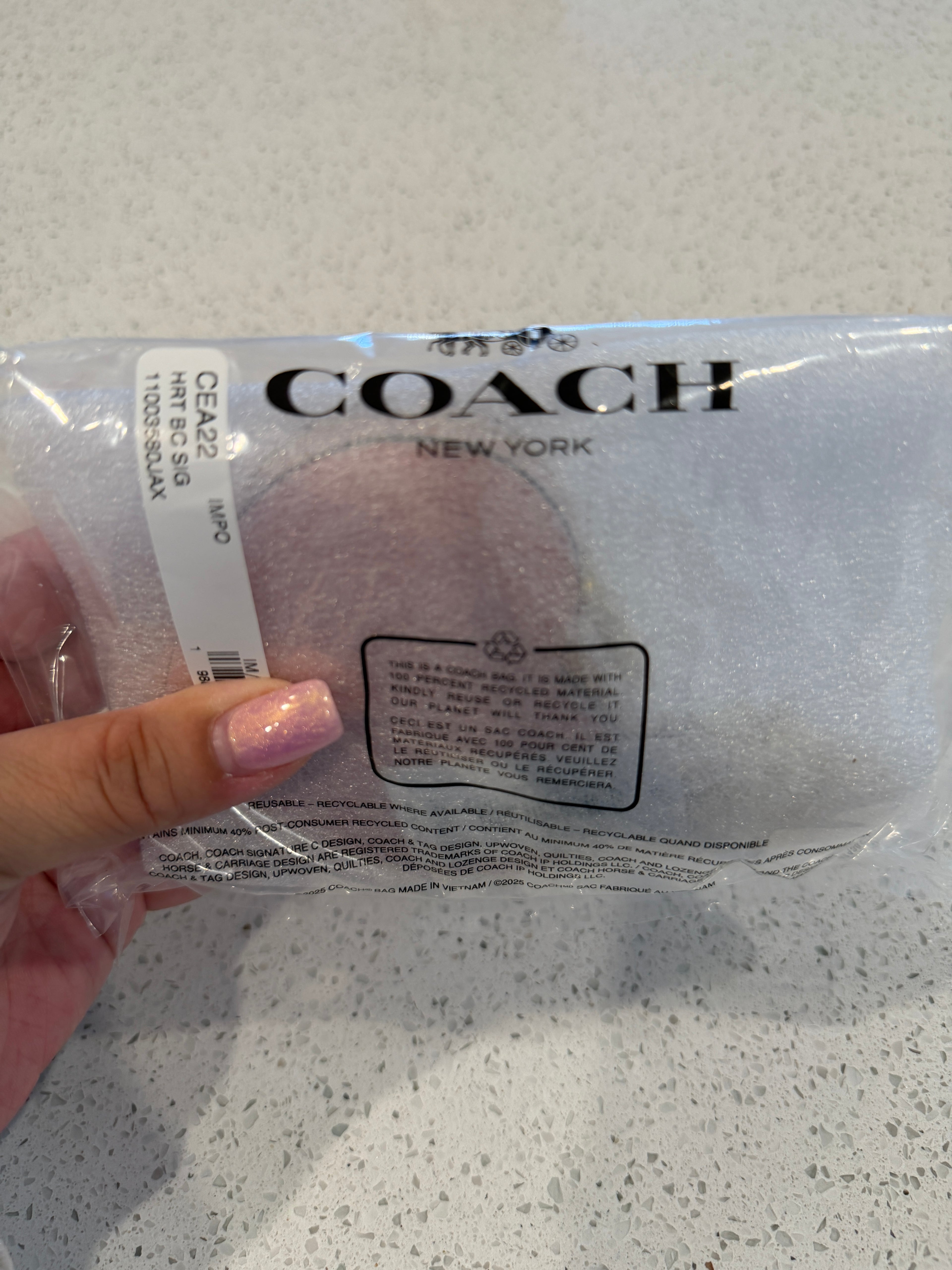 Coach Powder Pink clip pouch